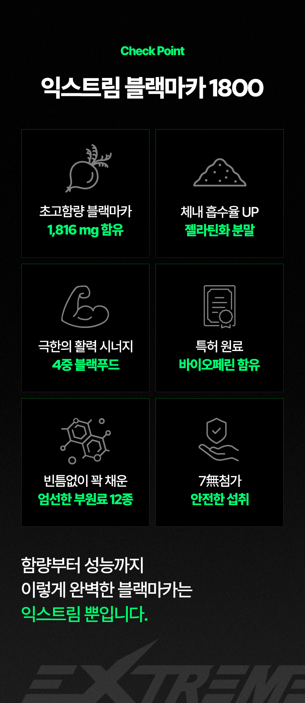 익스트림 블랙마카 1800, 910mg, 120정, 1개