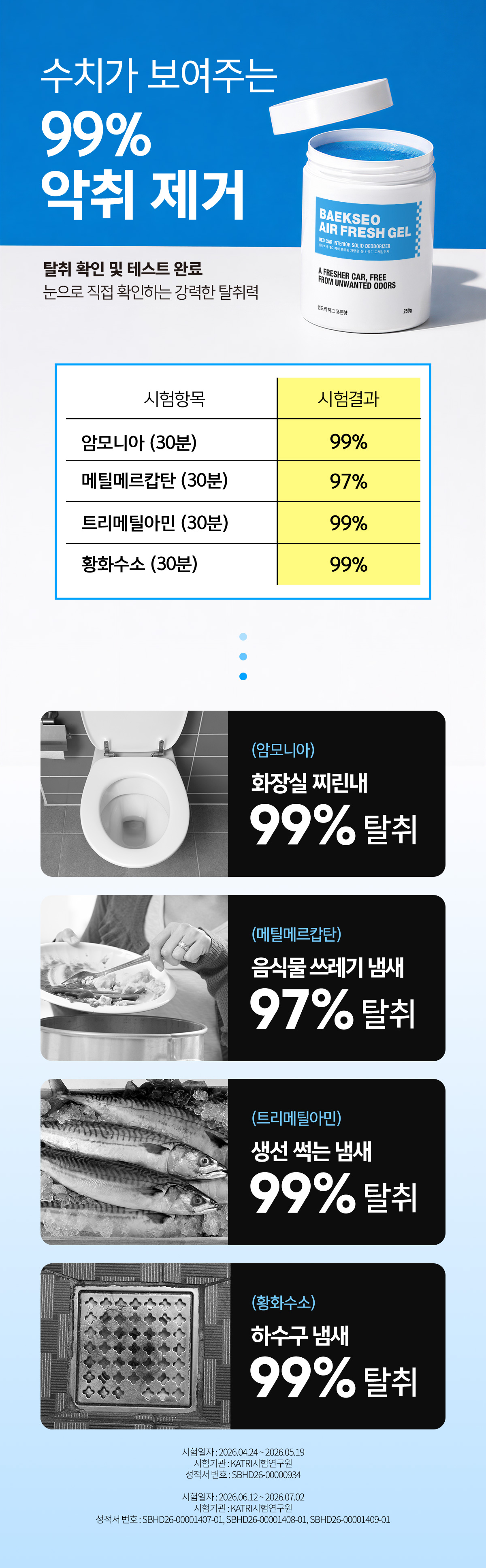 살림백서 데오 에어 프레쉬 차량용 고체탈취제, 런드리 허그 코튼향, 250g, 1개
