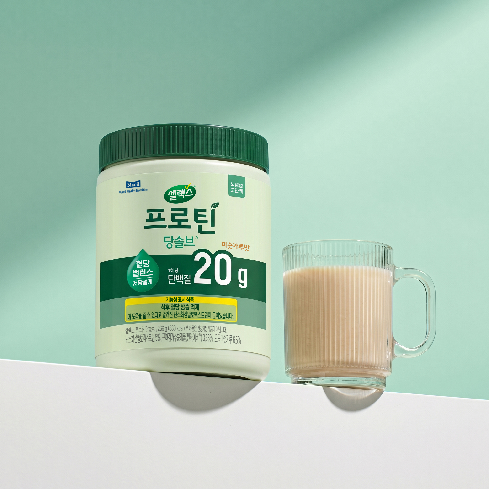 셀렉스 프로틴 당솔브 혈당밸런스, 미숫가루맛, 266g, 2통 토스쇼핑 특가