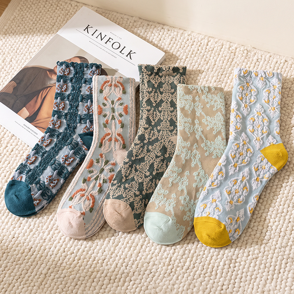 메리플라워 여성 중목 양말 5종, FREE, 10켤레 상세 이미지 2
