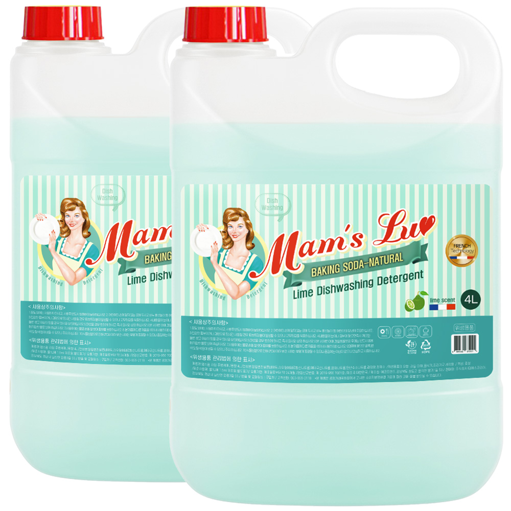 맘스럽 라임 주방세제, 4L, 2개