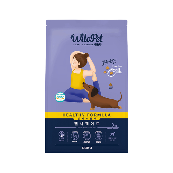 유한양행 윌로펫 말랑육즙 강아지 소프트 사료, 다이어트, 3kg, 1개