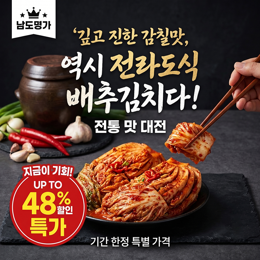 100% 국내산 전라도식 배추김치 프리미엄, 10kg, 1박스 상세 이미지 1