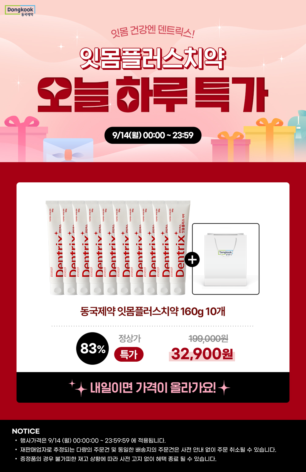 동국제약 덴트릭스 잇몸플러스 치약, 160g, 10개