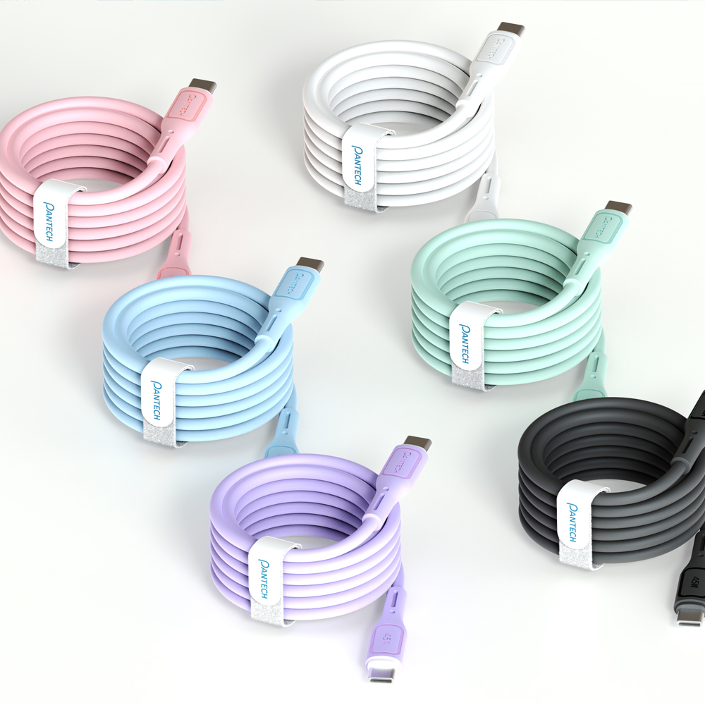 팬택 파스텔 초고속 45W C to C 케이블 세트, 5개입, 색상 랜덤, 2m, 1개 상품 이미지 1