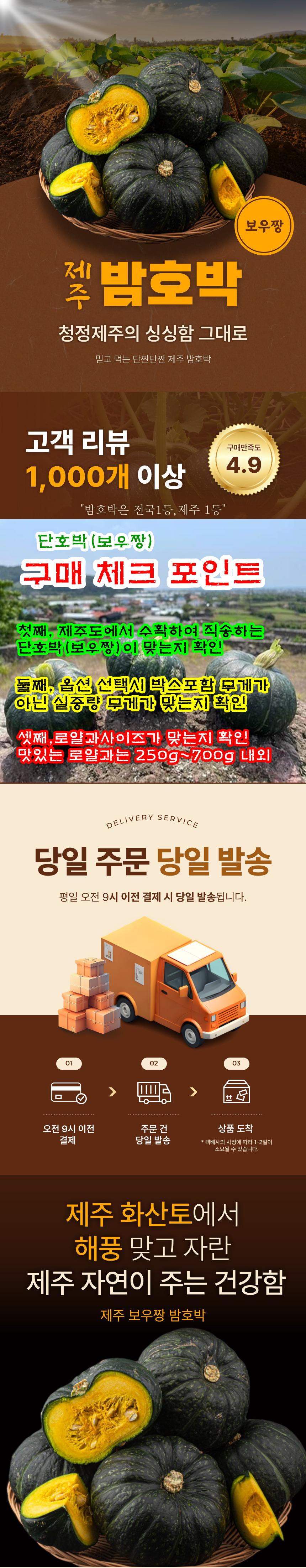 철이네 제주 밤호박, 특품 로얄과, 4.5kg, 1박스 상세 이미지 1