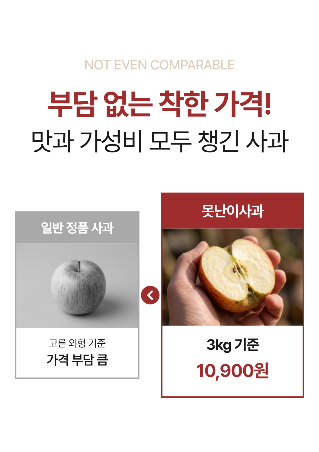 가정용 홍로사과, 10kg, 1박스