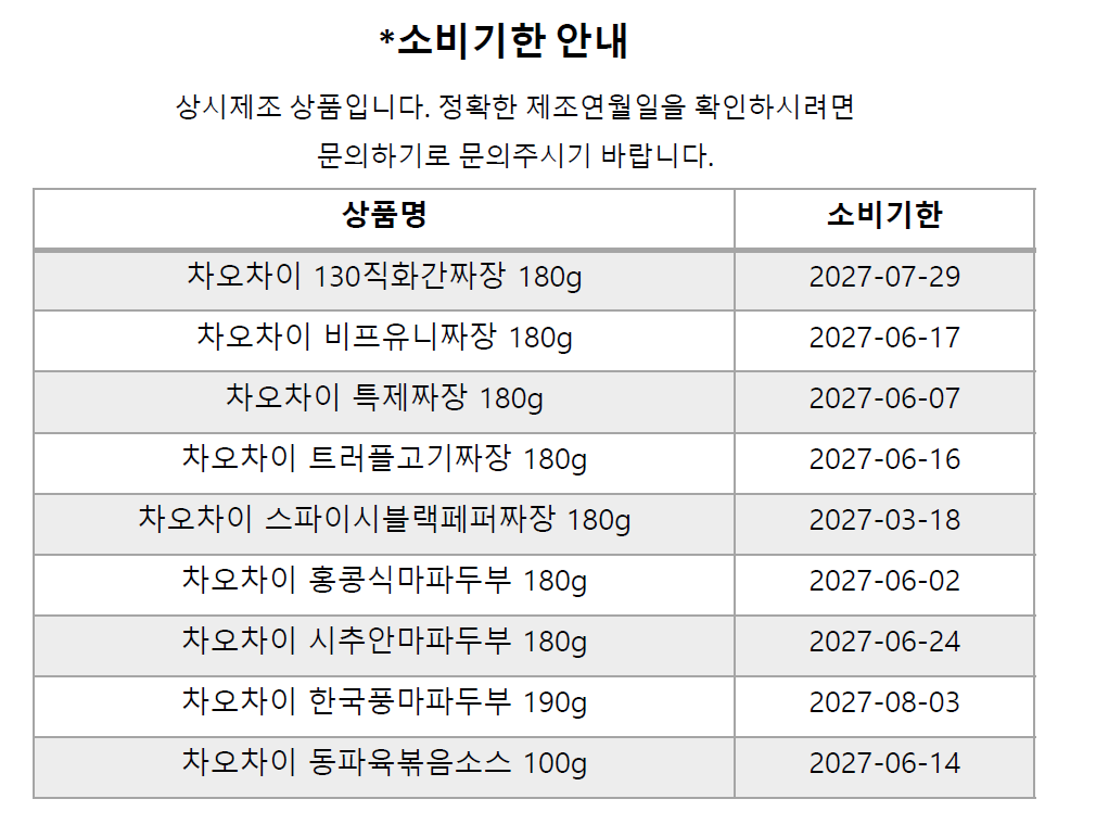 샘표 차오차이 전자레인지용, 짜장 5종 + 마파두부 3종, 1세트 상세정보 3