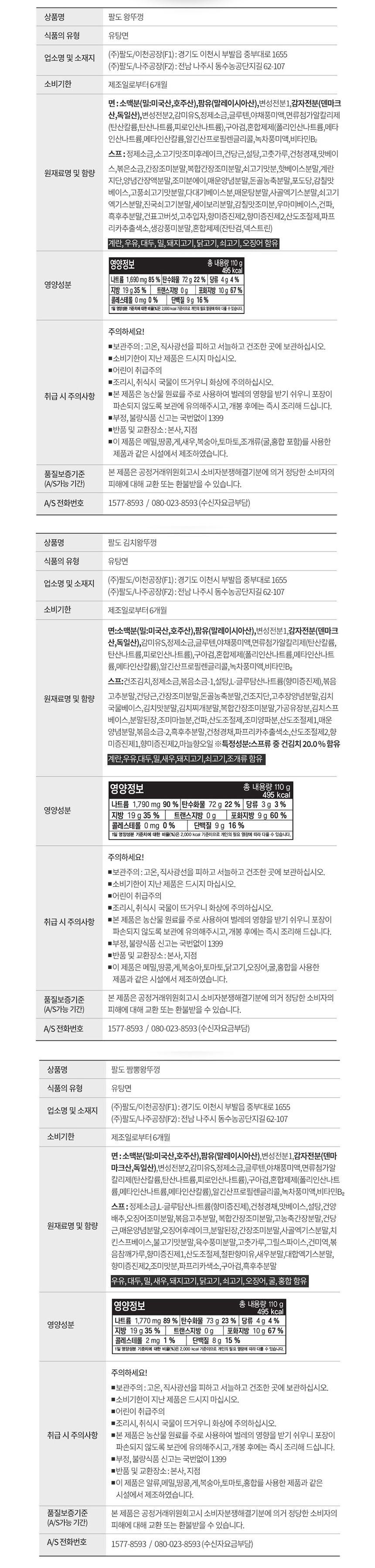팔도 왕뚜껑 오리지날 김치 짬뽕 3종, 110g, 오리지날 6개 + 김치 6개 + 짬뽕 6개, 1세트 상세 이미지 6