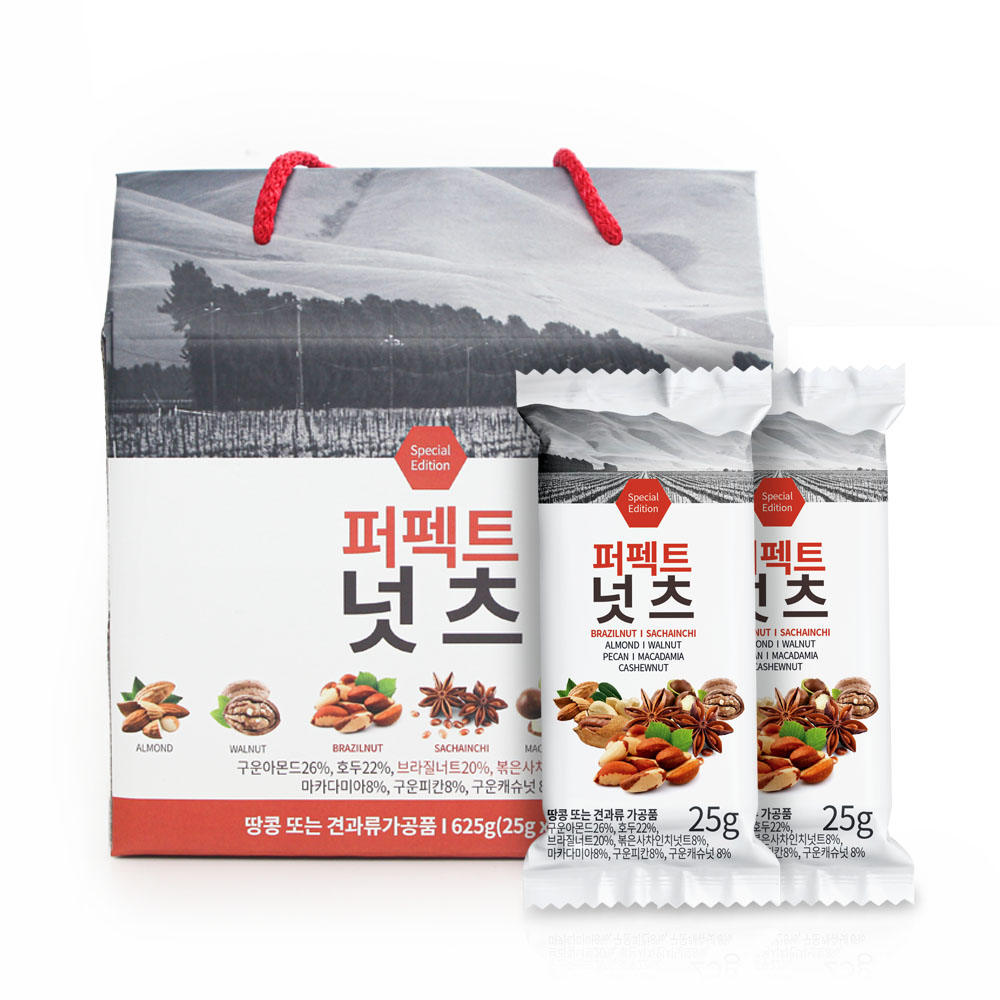 넛츠타임 퍼펙트넛츠 하루견과, 625g, 25입, 1박스