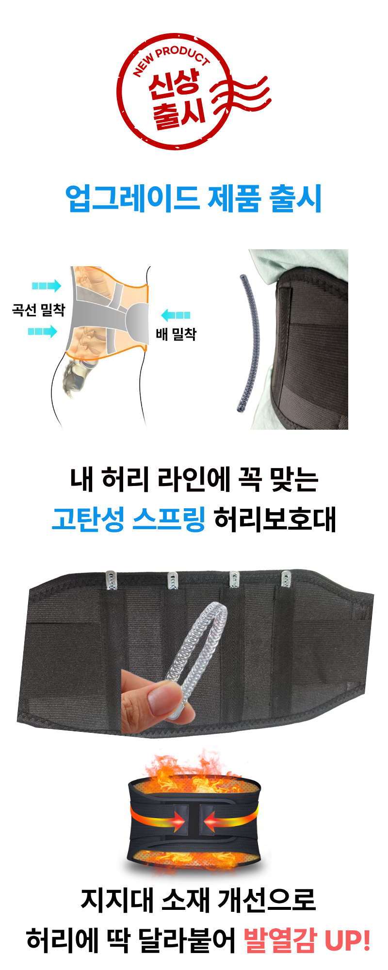 자가발열 허리보호대, 블랙, 스몰, 1개 상세 이미지 4
