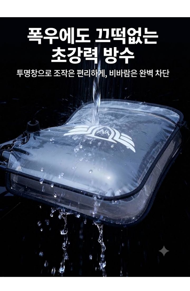 오토바이 스쿠터 배달 방수 핸들토시, 투명케이스, ONE SIZE, 1개 상세 이미지 4