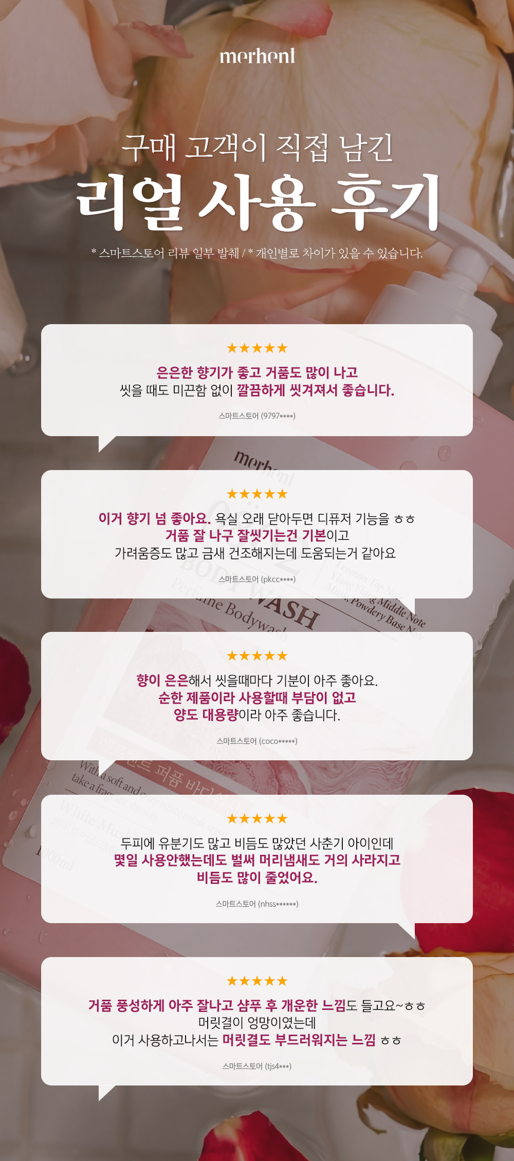 메르헨트 퍼퓸 샴푸, 화이트머스크, 1L, 2개 상세 이미지 4