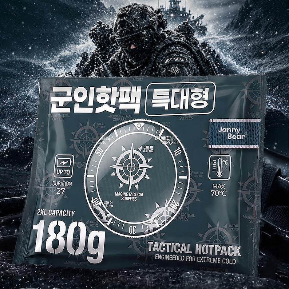 쟈니베어 군인핫팩 특대형 180g+, 10개
