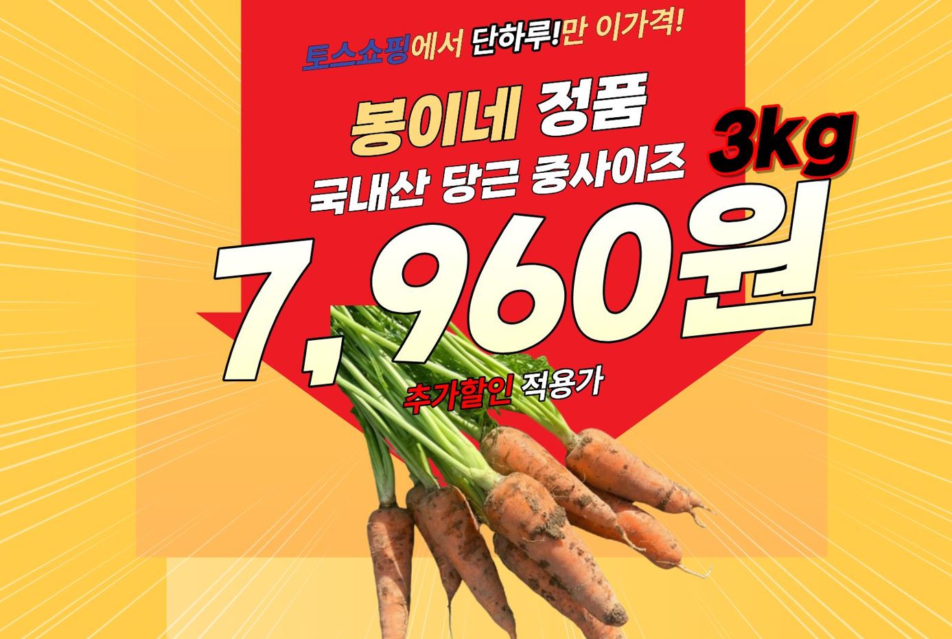 국내산 제주 구좌 햇 흙당근, 중, 3kg, 1개 상세 이미지 1