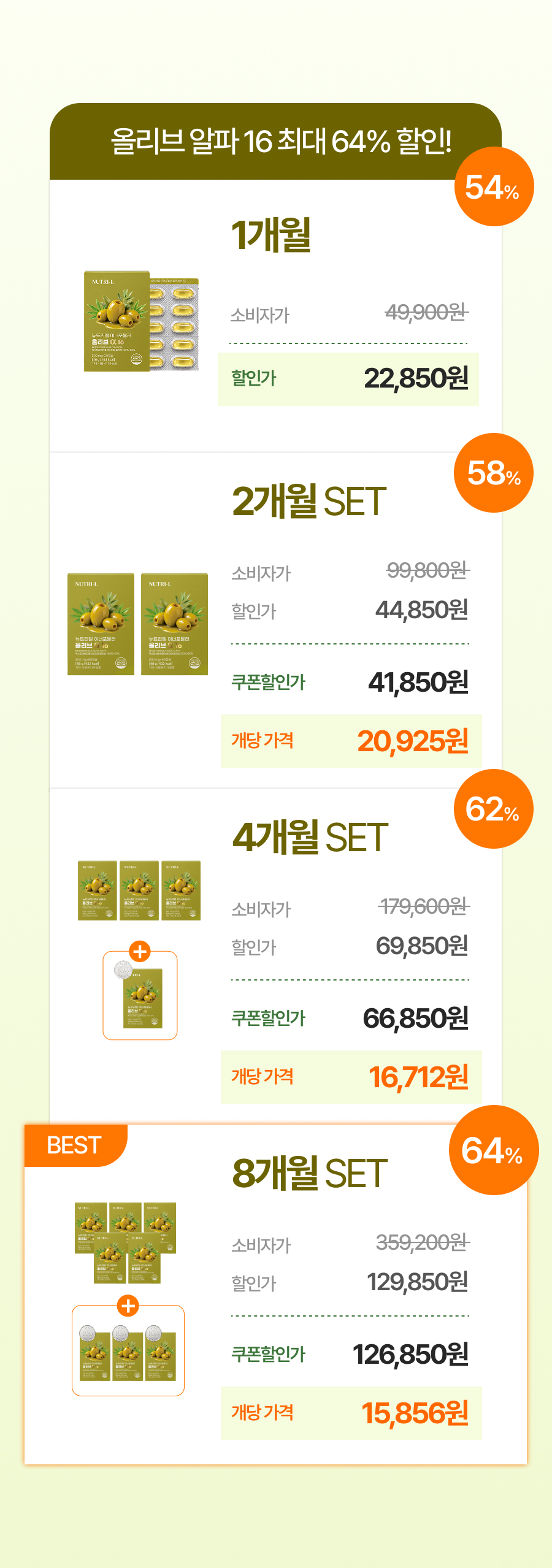 뉴트리엘 이너포뮬러 올리브 알파 16, 60정, 1개 상세정보 2
