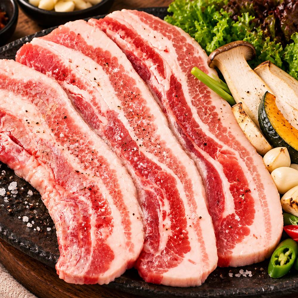 육중대 듀록 흑돼지 삼겹살, 500g, 4개 상품 이미지 3