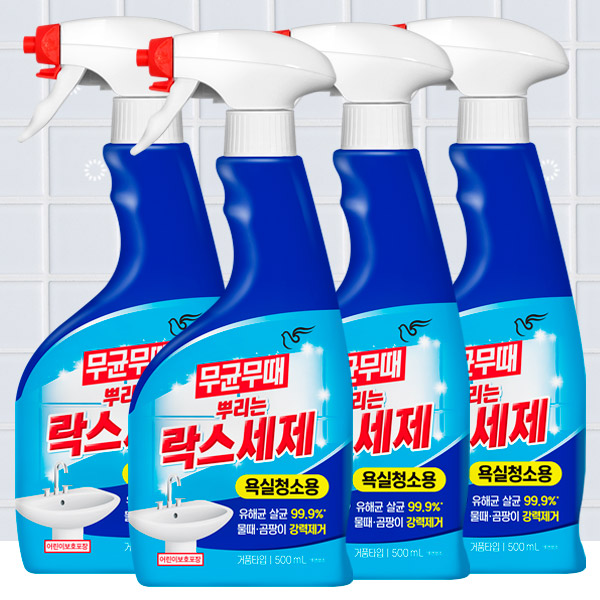 피죤 무균무때 뿌리는 락스세제 욕실청소용, 500ml, 4개 상품 이미지 1