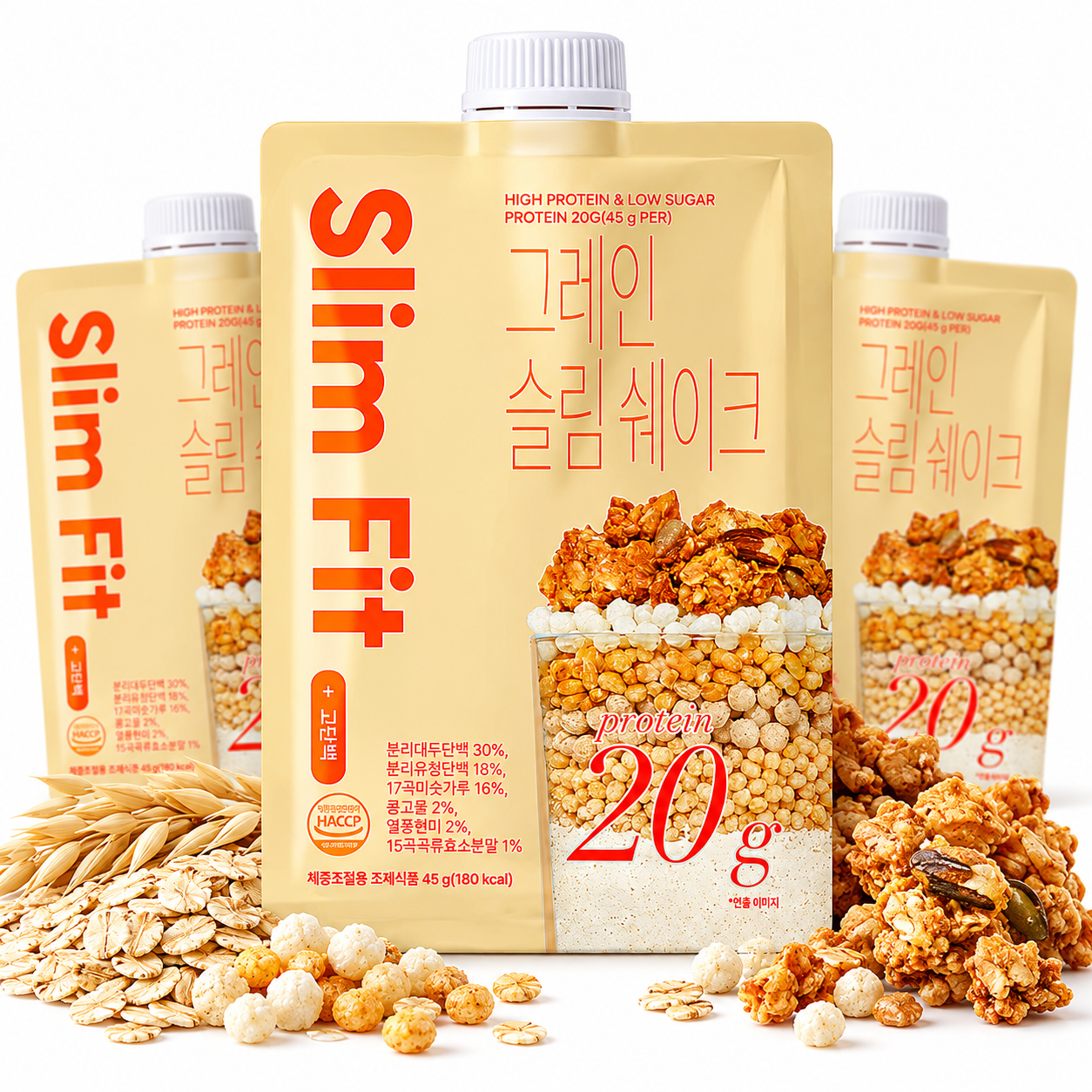 익스트림 단백질 20g 슬림쉐이크, 그레인, 45g, 7포, 4세트 상품 이미지 1