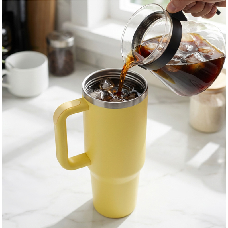 가쯔 손잡이 스텐 텀블러, 화이트, 1.2L, 1개 상품 이미지 2