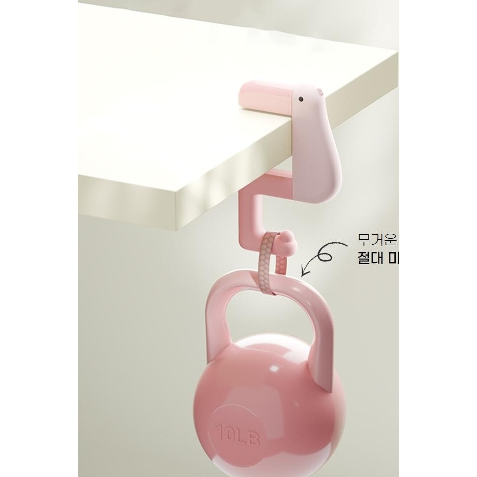 THOUGHTFUL DUCK 무타공 휴대용 책상 가방걸이, 옐로우, 1개 상품 이미지 7