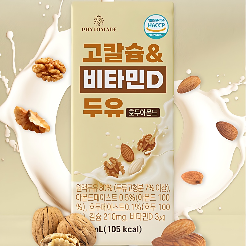 파이토메이드 고칼슘&비타민D 두유 호두아몬드, 190ml, 24개, 1세트 상세 이미지 4