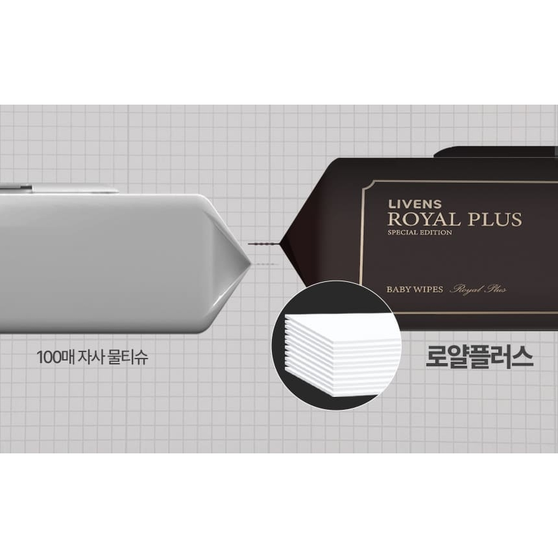 리벤스 로얄플러스 물티슈, 캡형, 70매, 10팩 상품 이미지 5