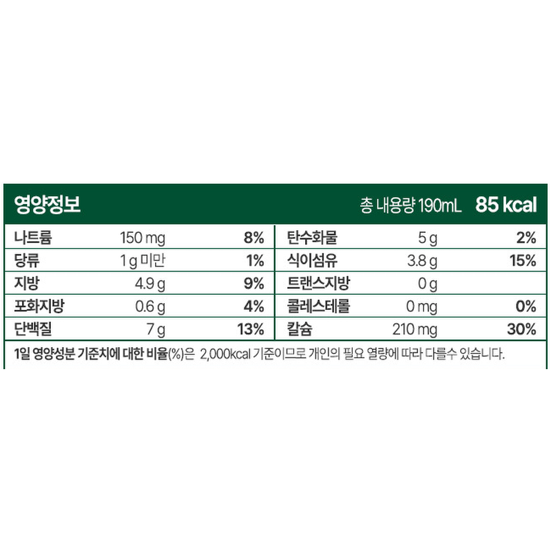 연세두유 무가당 고칼슘 두유 오리지널, 190ml, 48개 상품 이미지 4