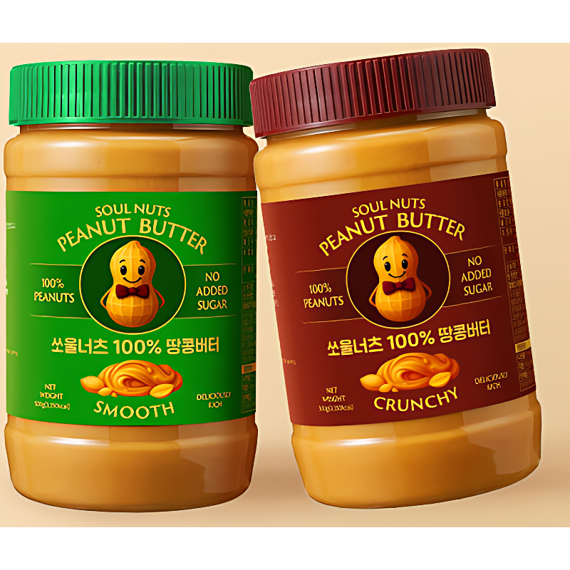 쏘울너츠 100% 땅콩버터 크런치, 500g, 2개 상품 이미지 2