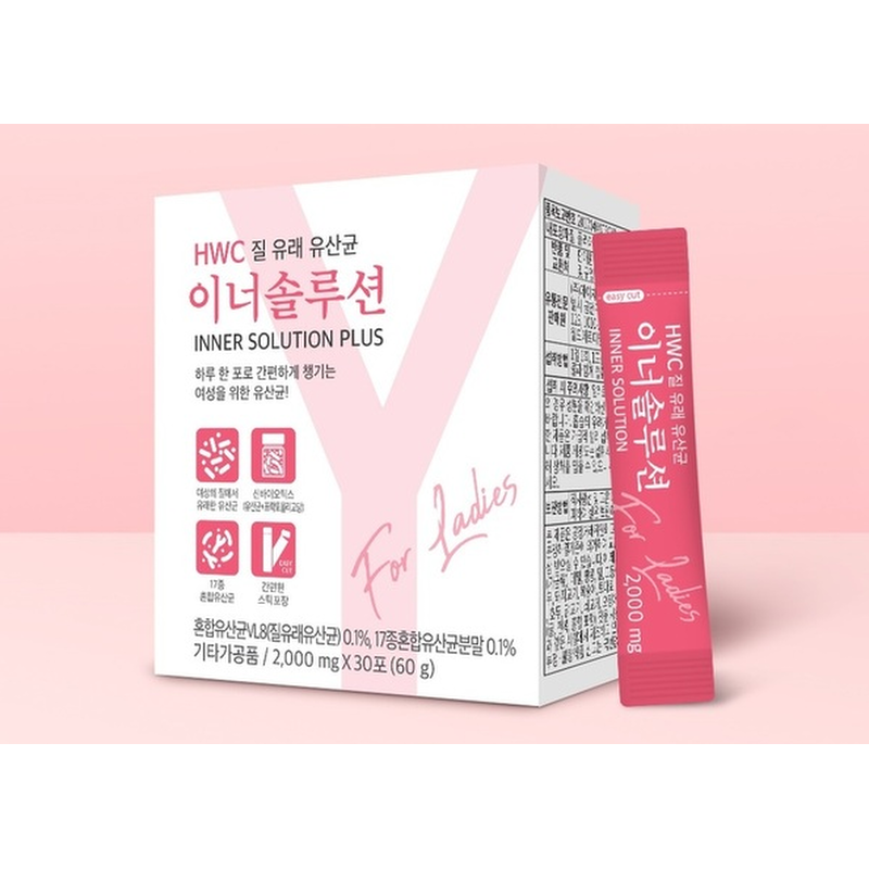 HWC 이너솔루션 질 유래 유산균, 2g, 30포, 4박스 상품 이미지 2