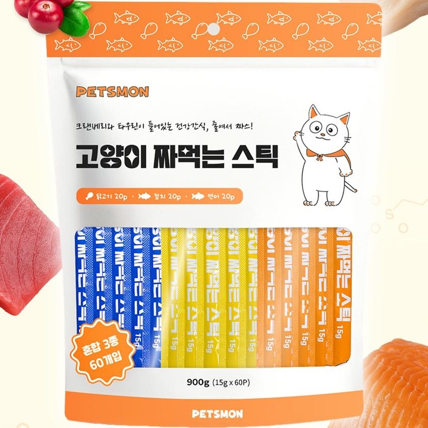 펫츠몬 고양이 짜먹는 스틱, 혼합맛, 15g, 60개입, 1개 상품 이미지 2