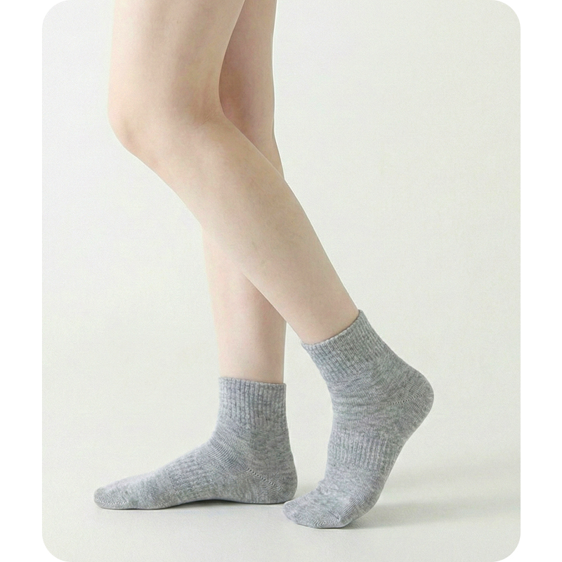 발이 편한 카바 밴딩 중목 양말, 남성용, 화이트, 20켤레 상품 이미지 6