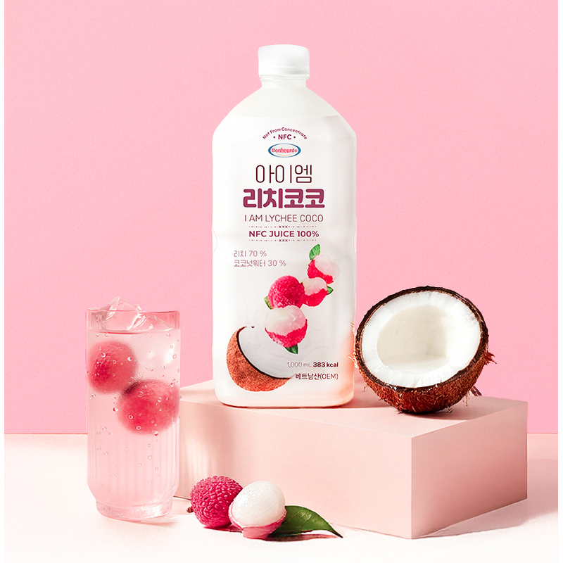 보넬드 아이엠 리치코코 주스, NFC, 착즙 원액, 1L, 3병 상품 이미지 2
