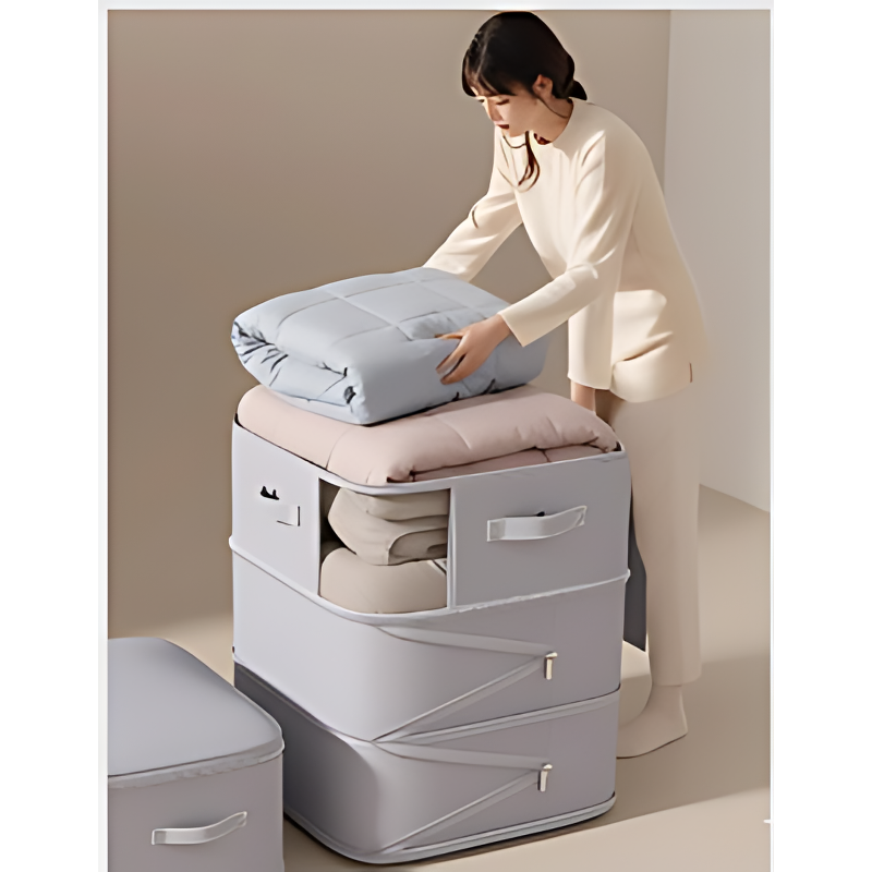 3단 이불 압축 파우치, 특대형, 그레이, 2개입, 1세트 상품 이미지 1