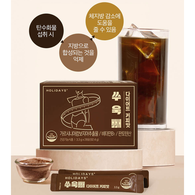 홀리데이즈 쑤욱빼 다이어트 커피맛, 3.3g, 28포, 3박스 상품 이미지 2