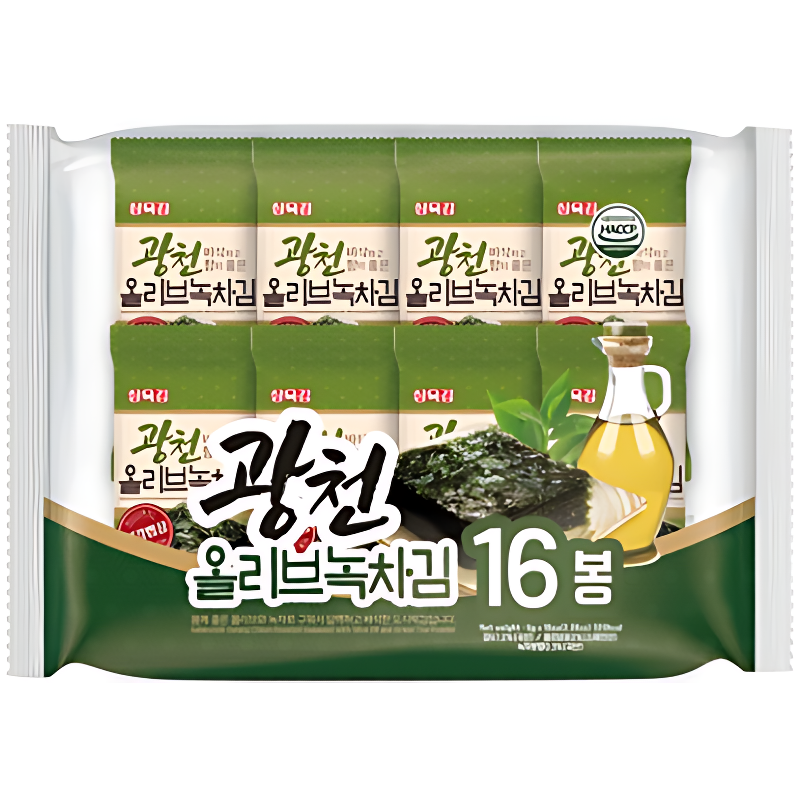 삼육김 광천 올리브 녹차김 도시락김, 4g, 16봉, 2개 상품 이미지 2