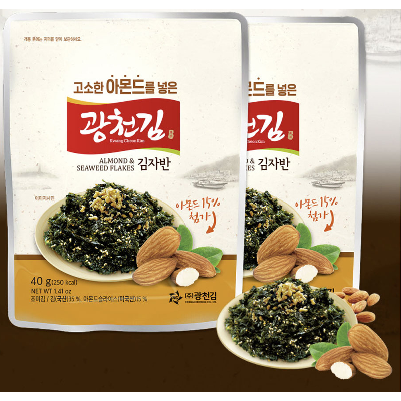광천김 고소한 아몬드를 넣은 김자반, 40g, 10봉 상세 이미지 4