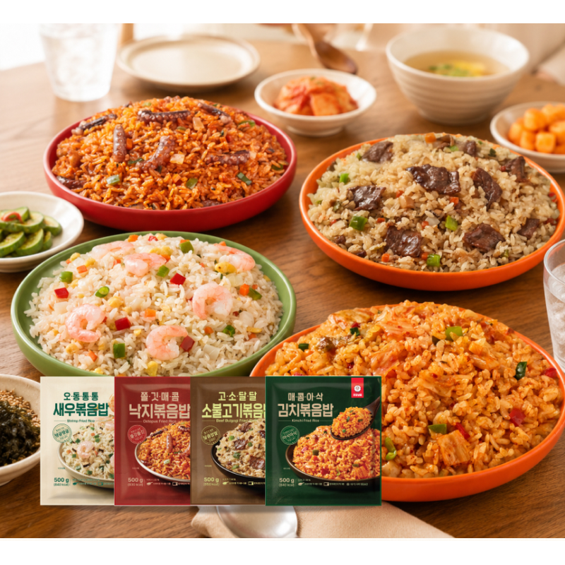 천일식품 볶음밥, 새우 500g 1개 + 낙지 500g 1개 + 소불고기 500g 1개 + 김치 500g 1개, 4개 상품 이미지 1