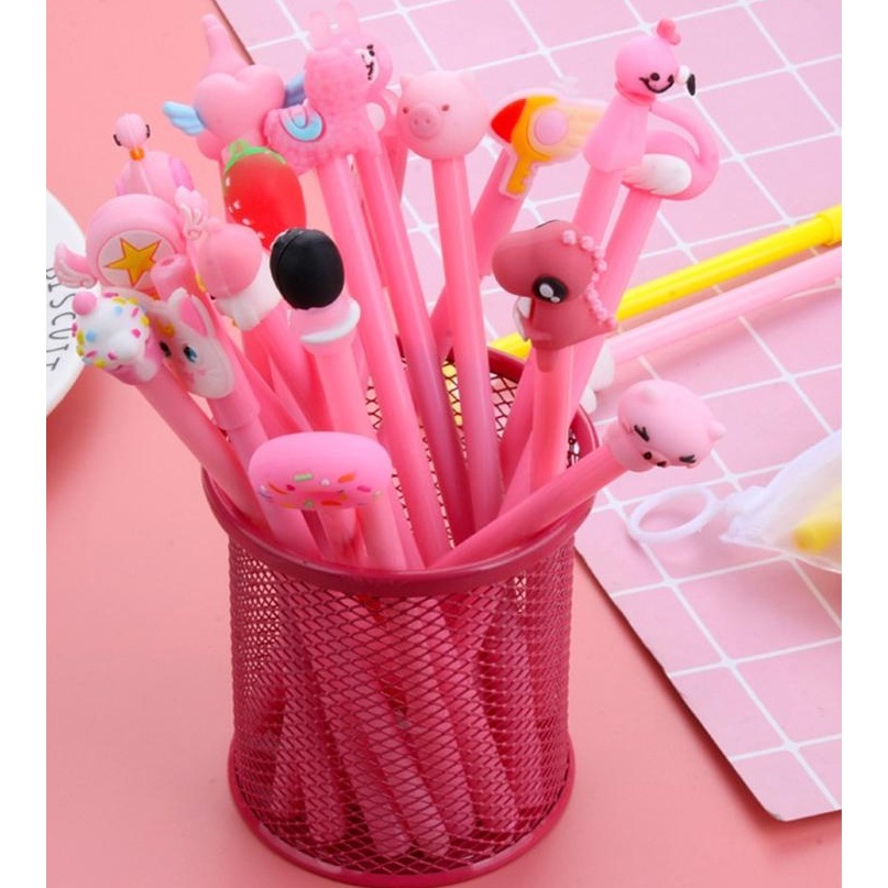 볼펜 20개 세트 부드럽게 잘 써지는 귀요미 캐릭터 젤펜, 핑크세트, 0.5mm, 20개 상품 이미지 3