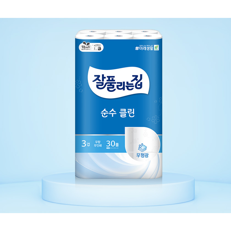 잘풀리는집 순수 클린, 3겹, 25m, 30롤, 2팩 상세 이미지 3