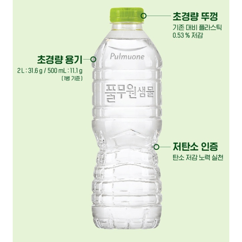 풀무원 샘물 생수, 무라벨, 2L, 24개 상품 이미지 2