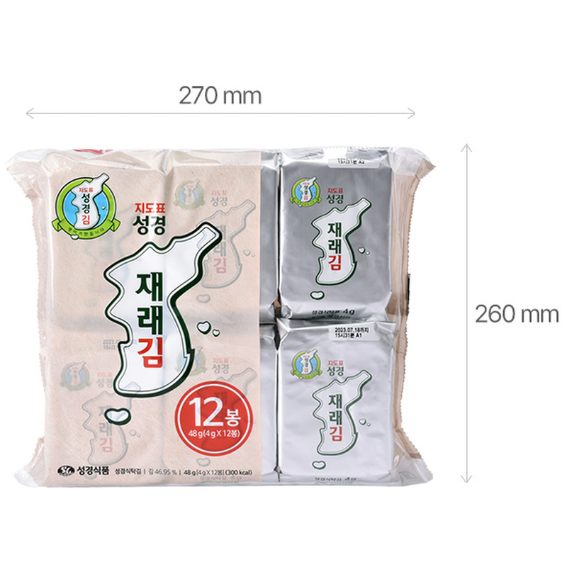 지도표성경김 재래 식탁김, 4g, 24봉 상품 이미지 5
