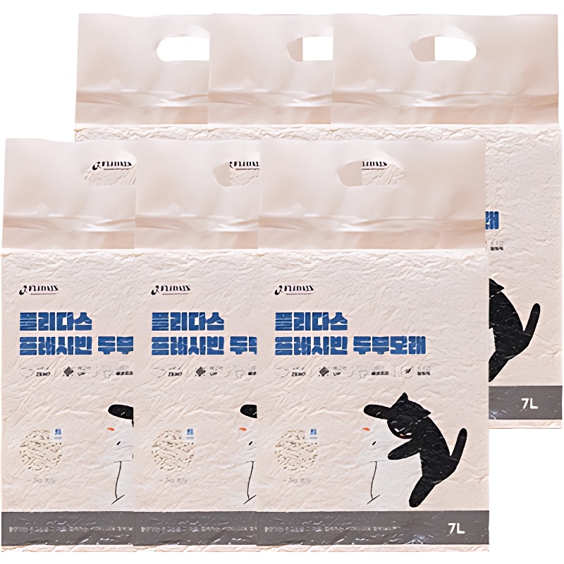 플리다스 고양이 두부모래, 녹차, 7L, 3개, 1개 상품 이미지 1