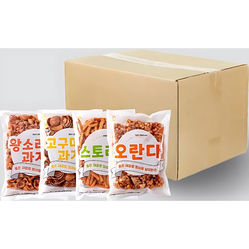 추억의 옛날 과자 4종 모음, 오란다 250g 1봉 + 스토리콘 250g 1봉 + 고구마형 270g 1봉 + 왕소라 270g 1봉, 1세트 상품 이미지 2