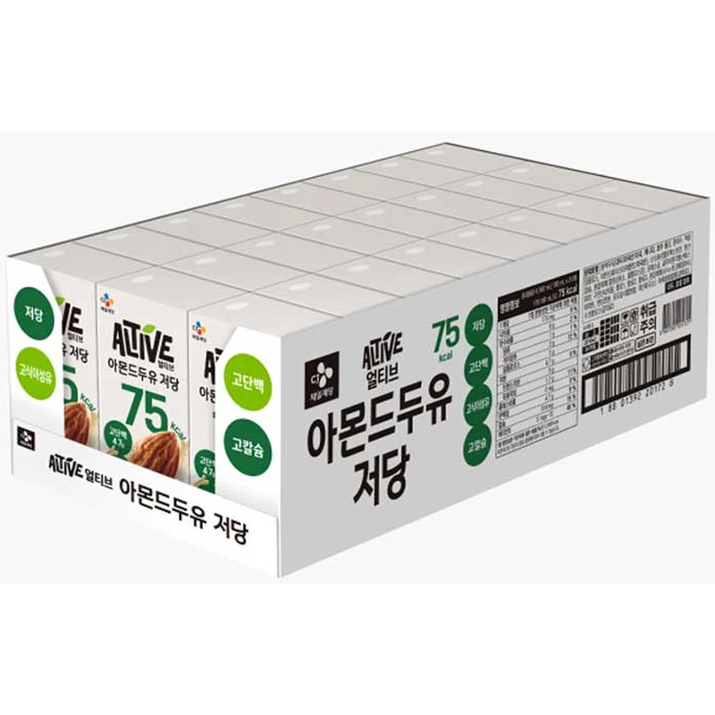 얼티브 저당 아몬드 두유, 190ml, 24개 상품 이미지 7