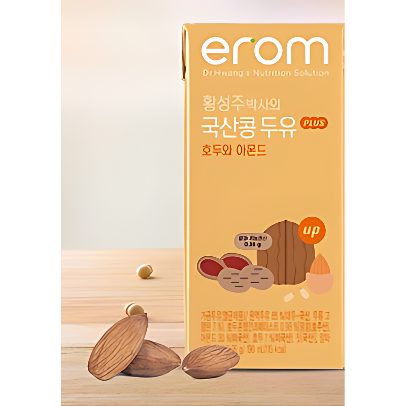 이롬 국산콩 두유 플러스, 호두와 아몬드, 190ml, 16개 상품 이미지 2