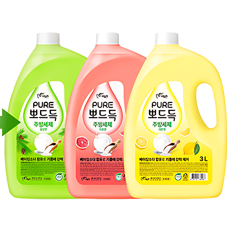 피죤 퓨어 뽀드득 주방세제, 레몬향 3L 1개 + 솔잎향 3L 1개, 2개 상세 이미지 2