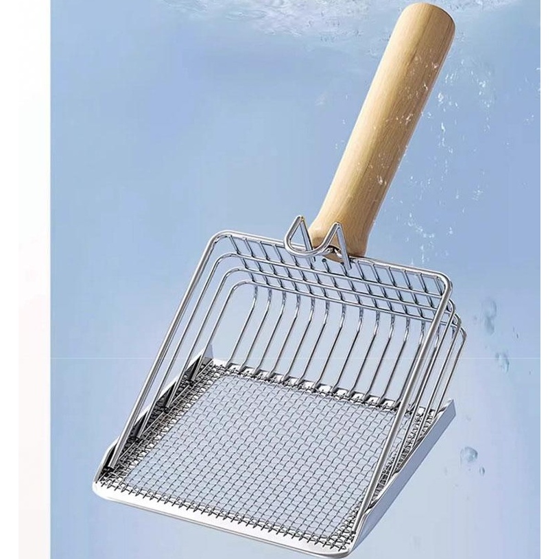 제이로이 듀얼 홀 고양이 배변 모래 스쿱, wood, 1개 상품 이미지 3