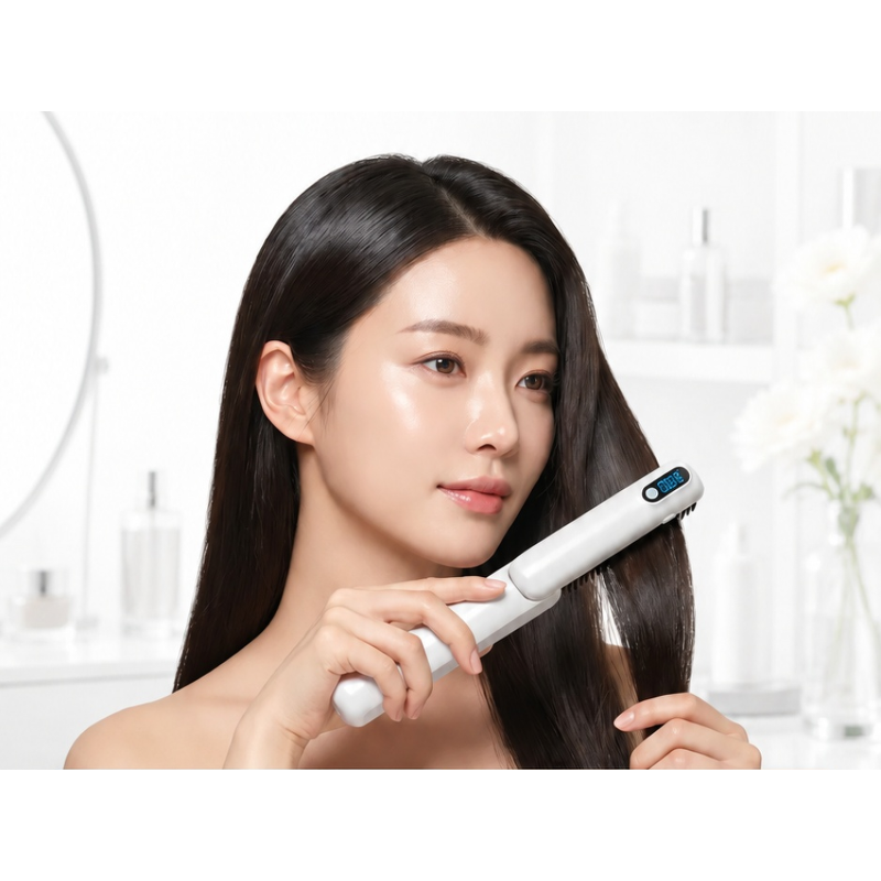 무선 플립형 고데기, HG118, 화이트, 1개 상품 이미지 5
