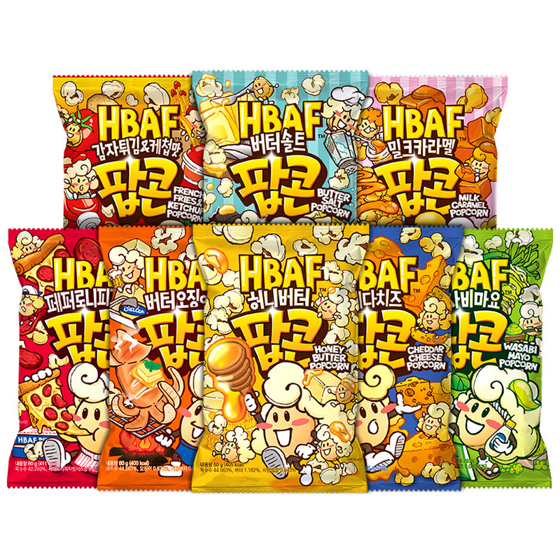 HBAF 팝콘 맛보기 세트, 8종, 1세트 상세 이미지 2